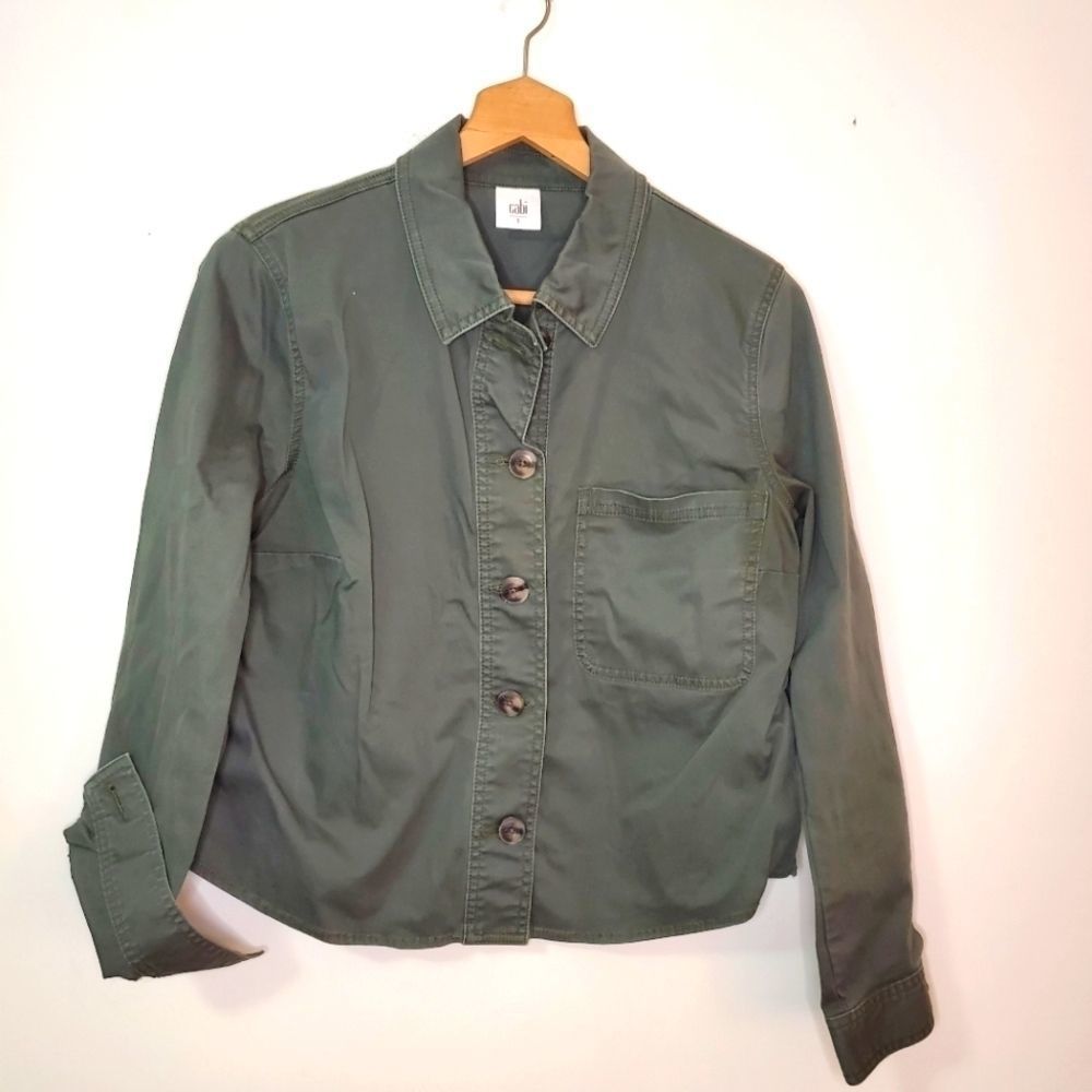 CAbi Army Green Utility Long Sleeve Shirt